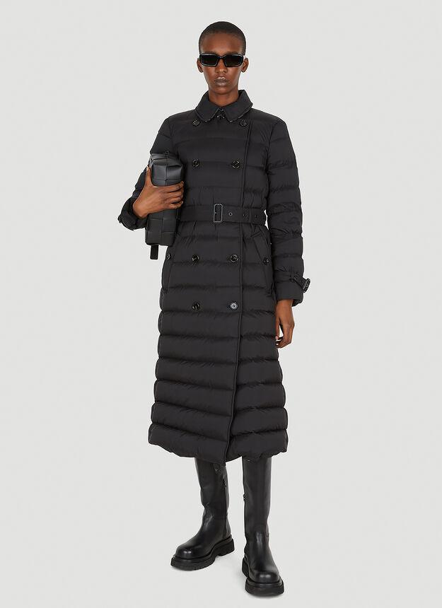 Double Breasted Quilted Coat in Black商品第2张图片规格展示