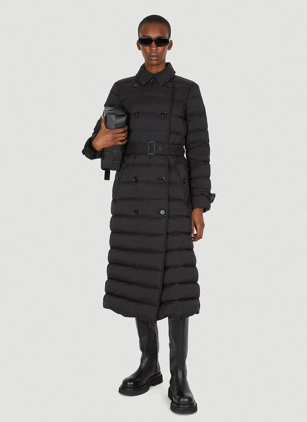 商品Burberry|Double Breasted Quilted Coat in Black,价格¥14503,第2张图片详细描述