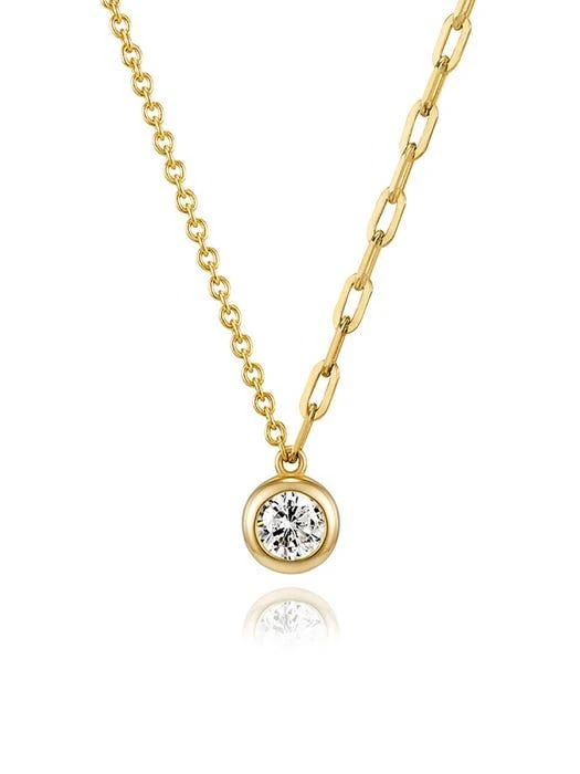 商品hyeres-lor|Essence 14K Combi Chain Necklace M,价格¥3979,第1张图片