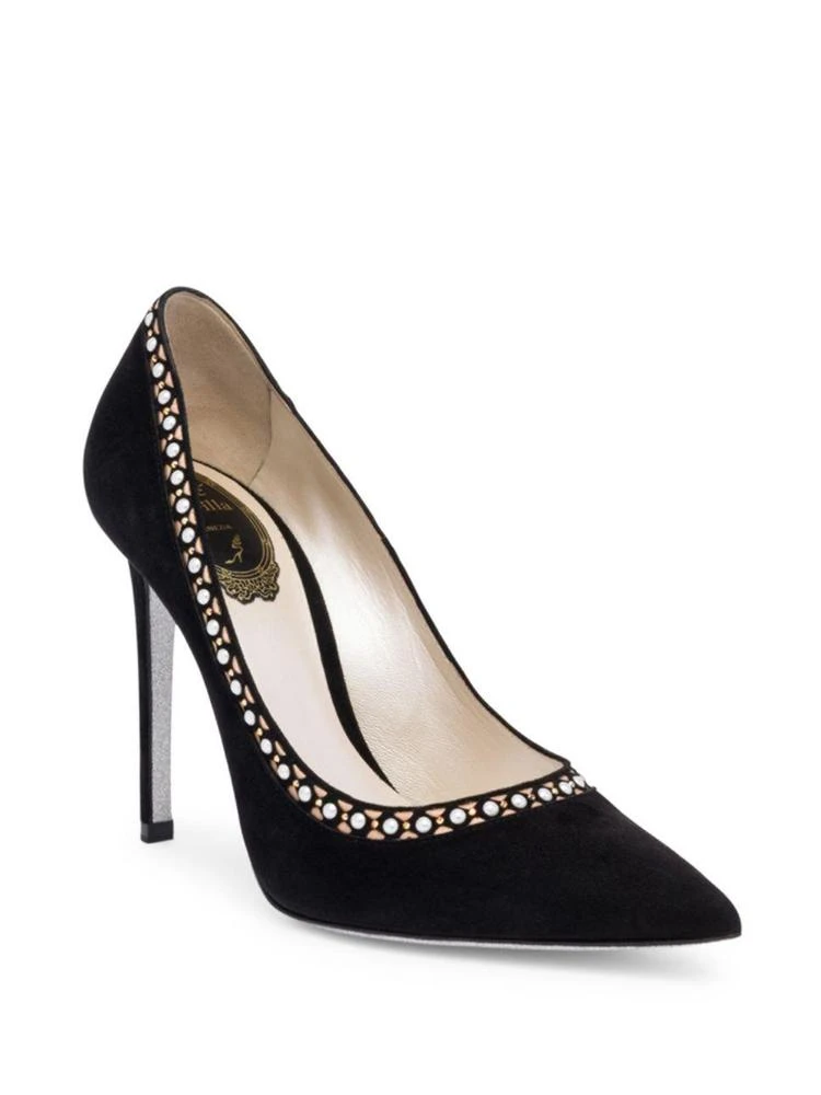 商品Rene Caovilla|Pearl Embellished Leather Pumps,价格¥2548,第1张图片