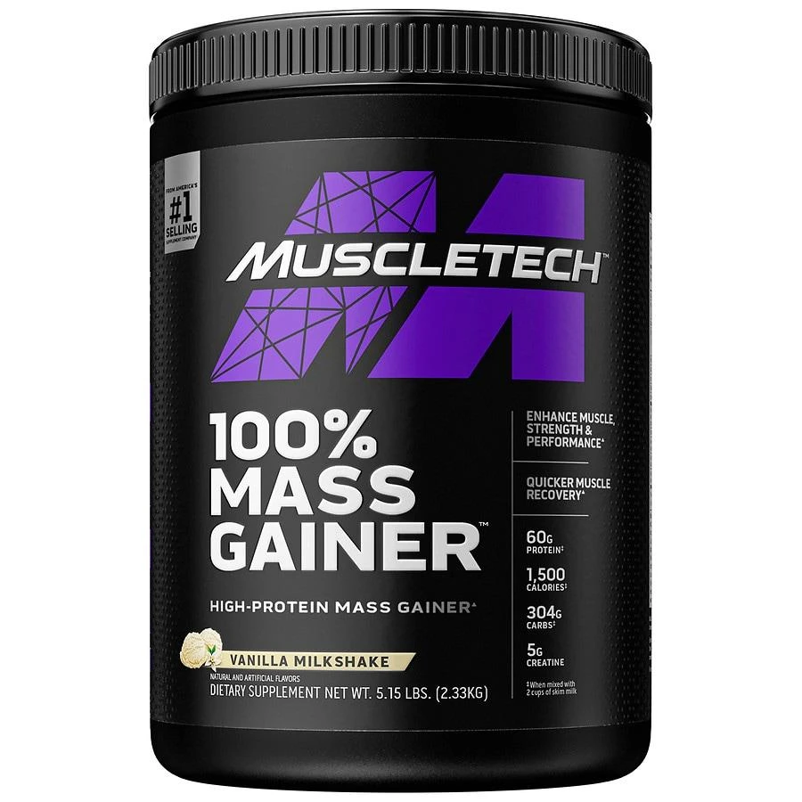 商品Muscle Tech|100% Mass Gainer, Milkshake Vanilla,价格¥251,第1张图片