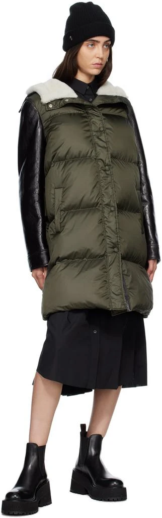 商品Yves Salomon|Khaki Quilted Down Jacket,价格¥5004,第4张图片详细描述