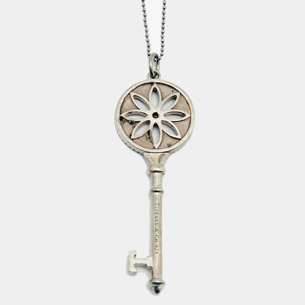Tiffany & Co. Daisy Key Diamond & Silver Pendant Chain Necklace商品第3张图片规格展示