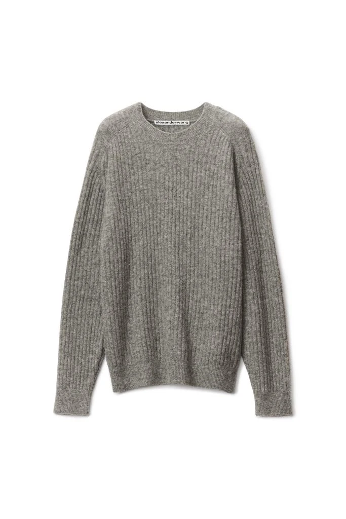 商品Alexander Wang|RIBBED CREWNECK SWEATER IN ALPACA FLEECE,价格¥1602,第1张图片