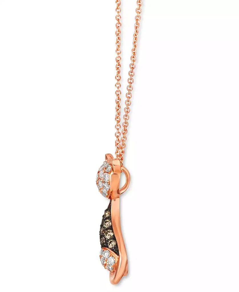 商品Le Vian|Nude Diamond (1/3 ct. t.w.) & Chocolate Diamond (1/4 ct. t.w.) Cat Necklace in 14k Rose Gold, 18" + 2" extender,价格¥8747,第4张图片详细描述