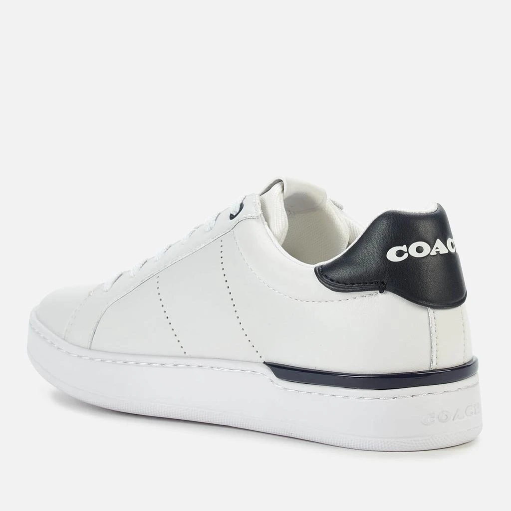 商品Coach|Coach Women's Lowline Leather Cupsole Trainers - Optic White/Midnight Navy,价格¥648,第2张图片详细描述