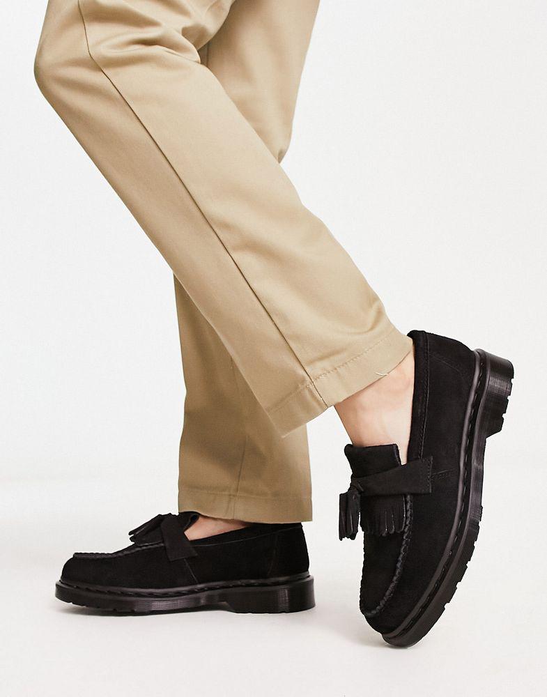 Dr Martens Adrian mono tassel loafers in black suede商品第4张图片规格展示