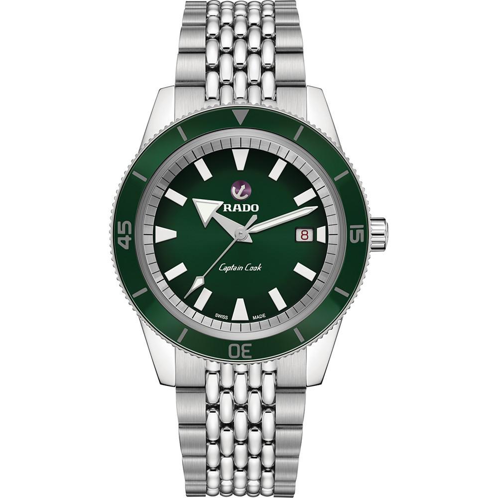 商品Rado|Men's Swiss Automatic HyperChrome Captain Cook Stainless Steel Bracelet Diver Watch 42mm,价格¥15009,第1张图片