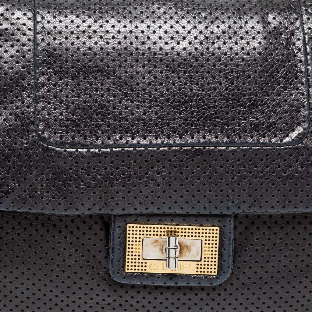 商品[二手商品] Chanel|Chanel Black Perforated Leather Accordion Flap Shoulder Bag,价格¥7102,第5张图片详细描述