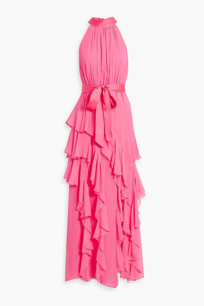 商品Alice + Olivia|Emelia belted ruffled silk-chiffon maxi dress,价格¥1782,第1张图片