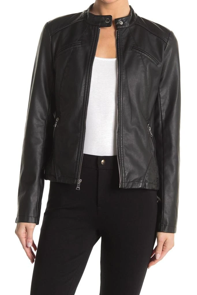 商品GUESS|Faux Leather Racer Jacket,价格¥205,第1张图片