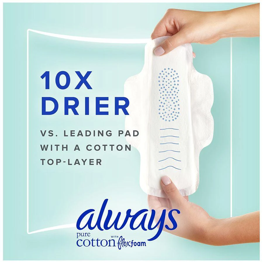 商品Always|Pads with FlexFoam and Wings No Scent, Size 1, Regular Absorbency,价格¥96,第2张图片详细描述