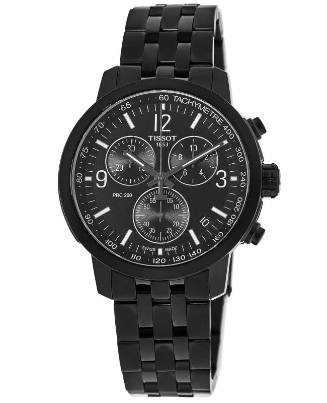 商品Tissot|Tissot PRC 200 Quartz Chronograph Black Dial Steel Men's Watch T114.417.33.057.00,价格¥2917,第1张图片