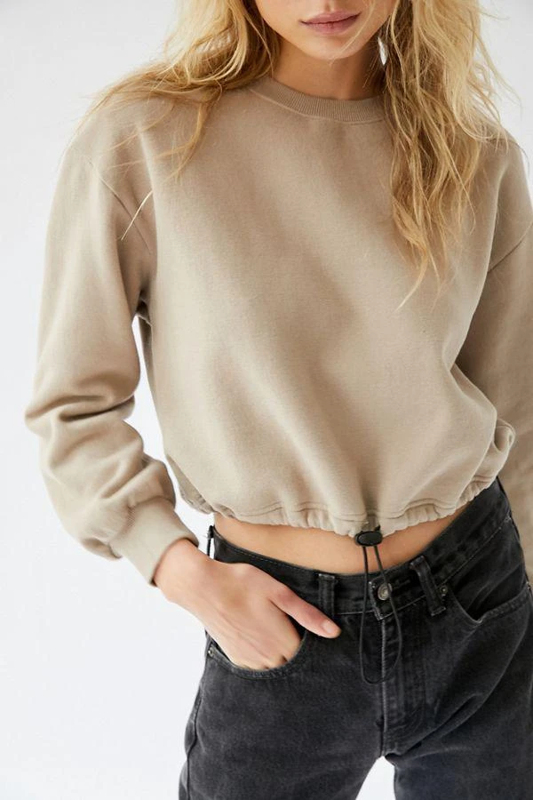 商品Urban Outfitters|UO Casey Drawcord Hem Crew Neck Sweatshirt,价格¥227,第4张图片详细描述