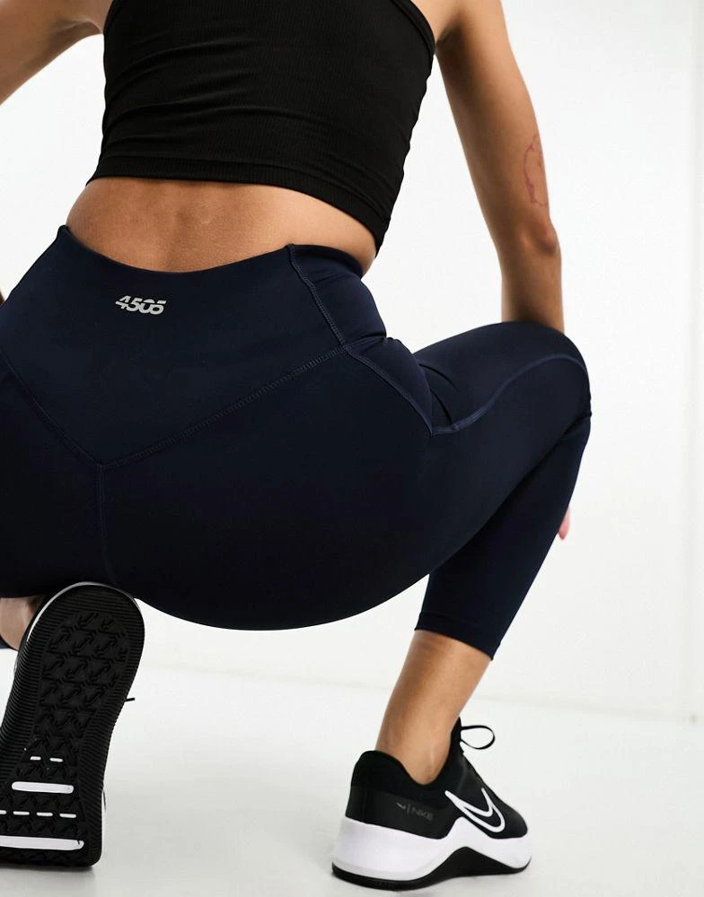 商品ASOS|ASOS 4505 Icon legging with bum sculpt seam detail and pocket in navy,价格¥119,第3张图片详细描述