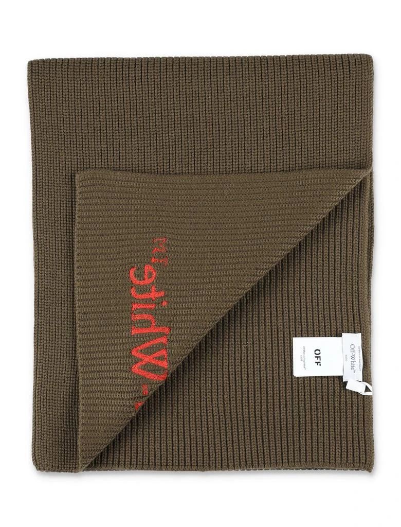 商品Off-White|Off-White Bookish Logo Embroidered Scarf,价格¥1614,第2张图片详细描述