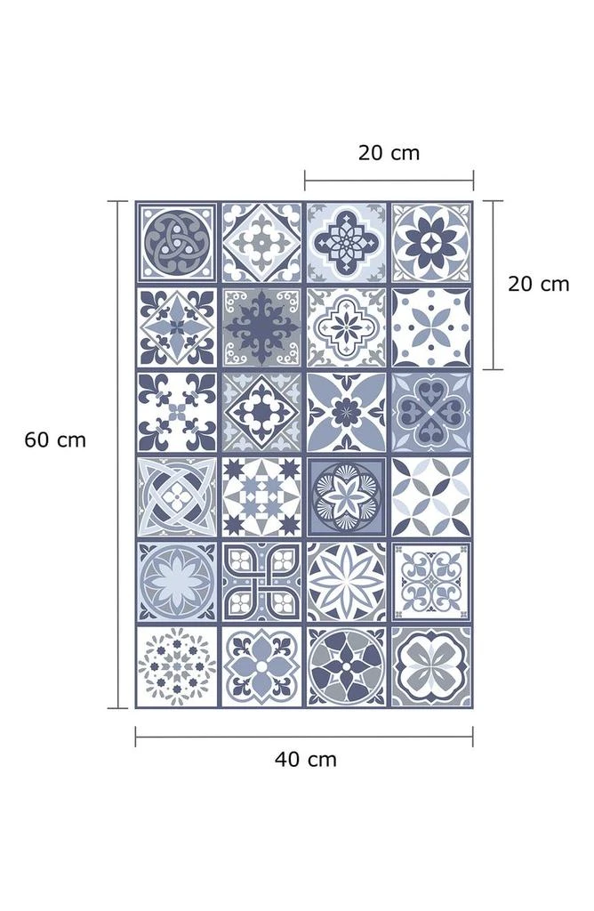 商品WALPLUS|Libson Blue Tiles Wall Decal,价格¥239,第3张图片详细描述