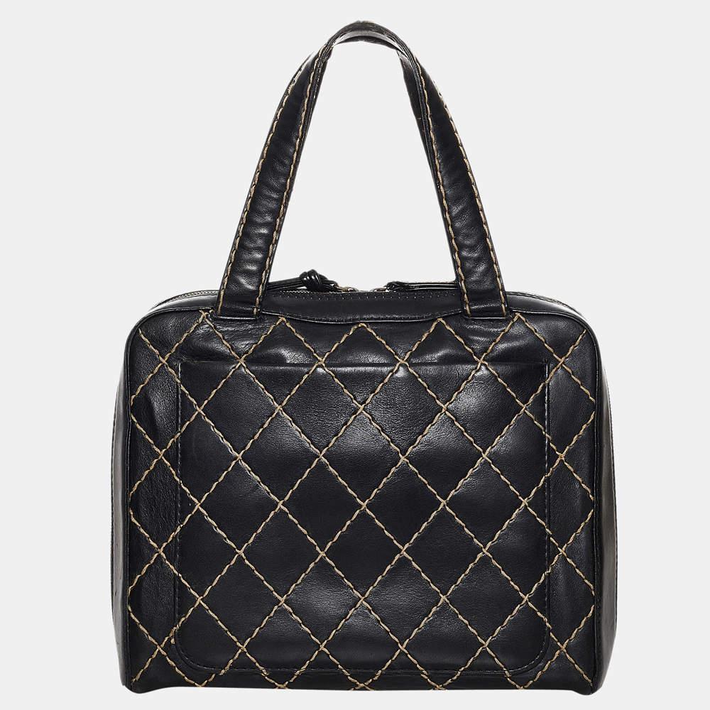 Chanel Black Wild Stitch Leather Handbag商品第3张图片规格展示