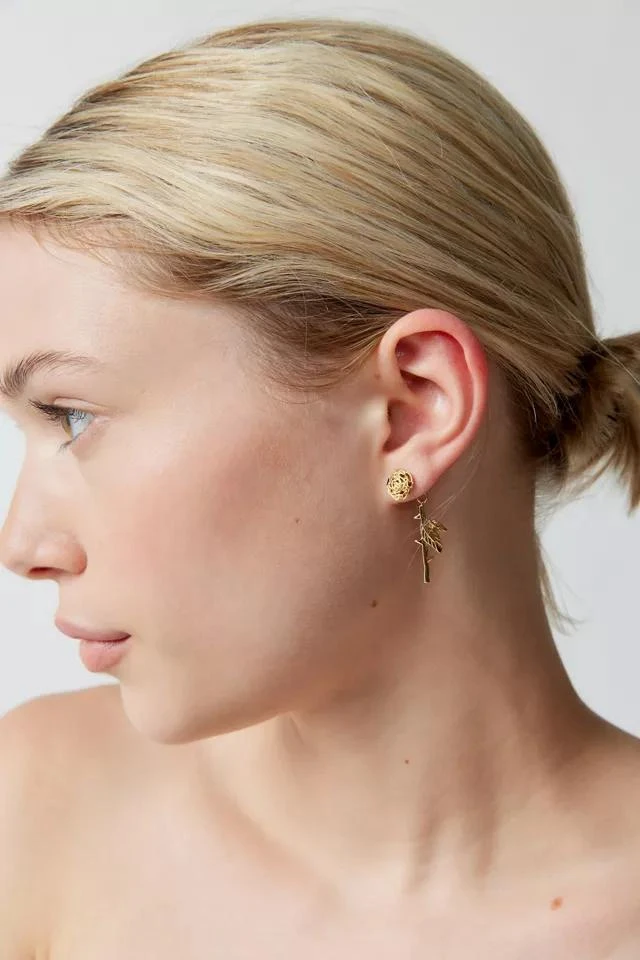 商品Urban Outfitters|Rosette & Heart Charm Earring Set,价格¥75,第2张图片详细描述