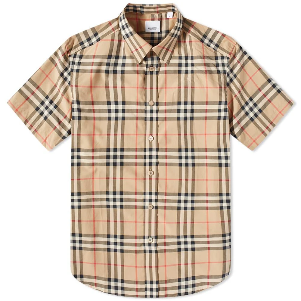 商品Burberry|Burberry Short Sleeve Caxton Check Shirt,价格¥3839,第1张图片