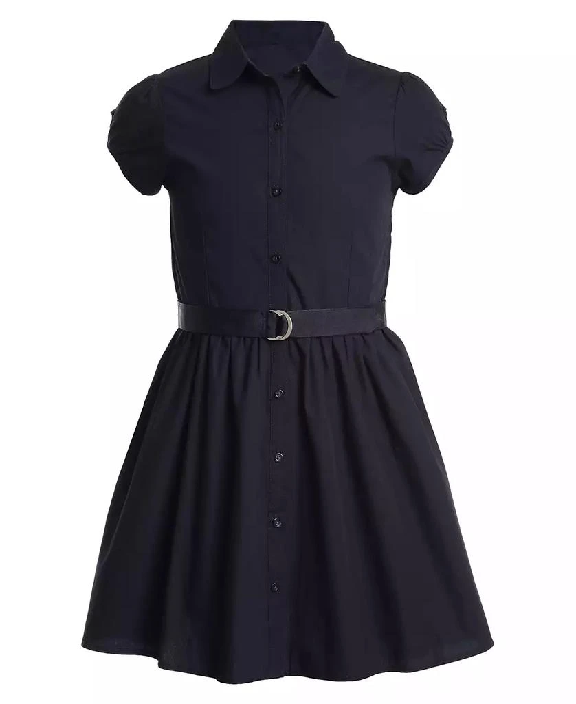 商品Nautica|Little Girls Uniform Belted Poplin Shirt Dress,价格¥196,第1张图片