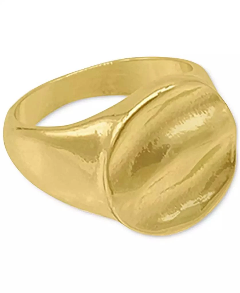 商品ADORNIA|14k Gold-Plated Ripple Signet Ring,价格¥147,第1张图片