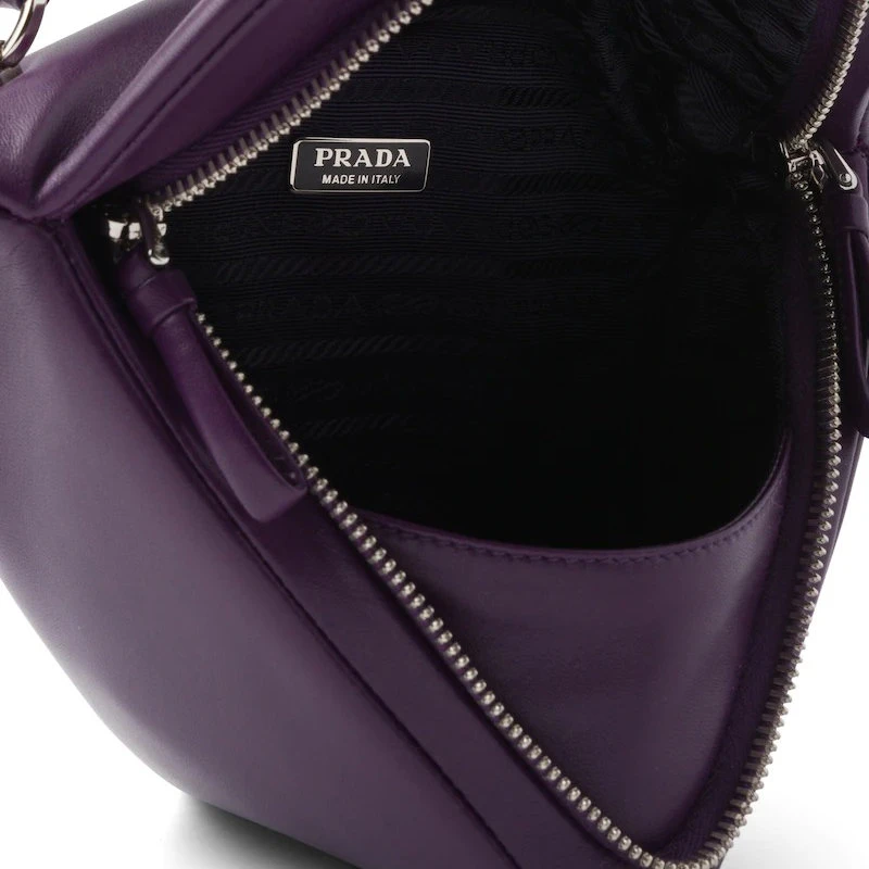 【预售3-7天】PRADA/普拉达 2021秋冬 紫色光滑纳帕皮革 绗缝经典三角形手提单肩包1BA315_2DX8_F0030_V_OOO 商品