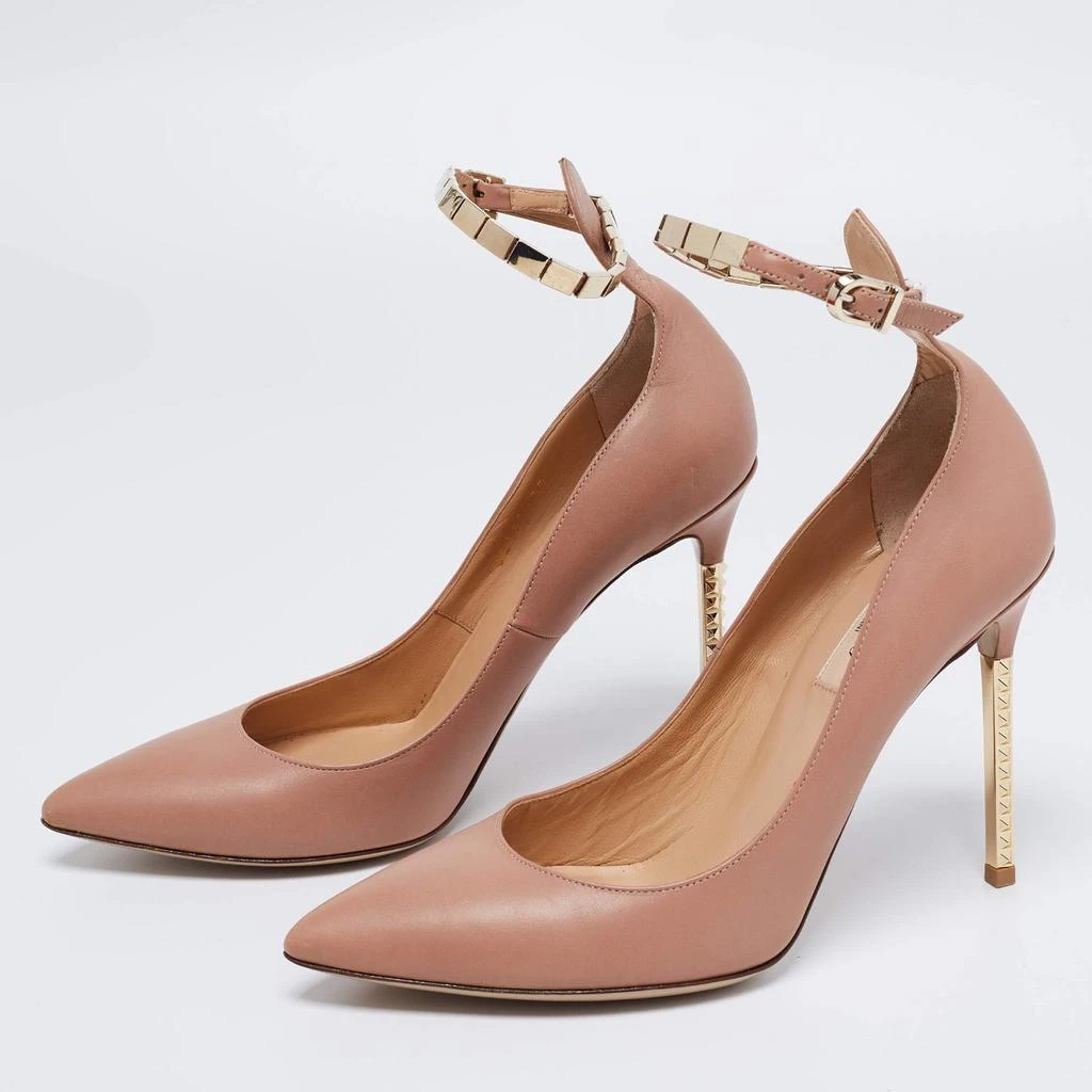商品[二手商品] Valentino|Valentino Beige Leather Ankle Strap Pumps Size 38,价格¥2560,第2张图片详细描述