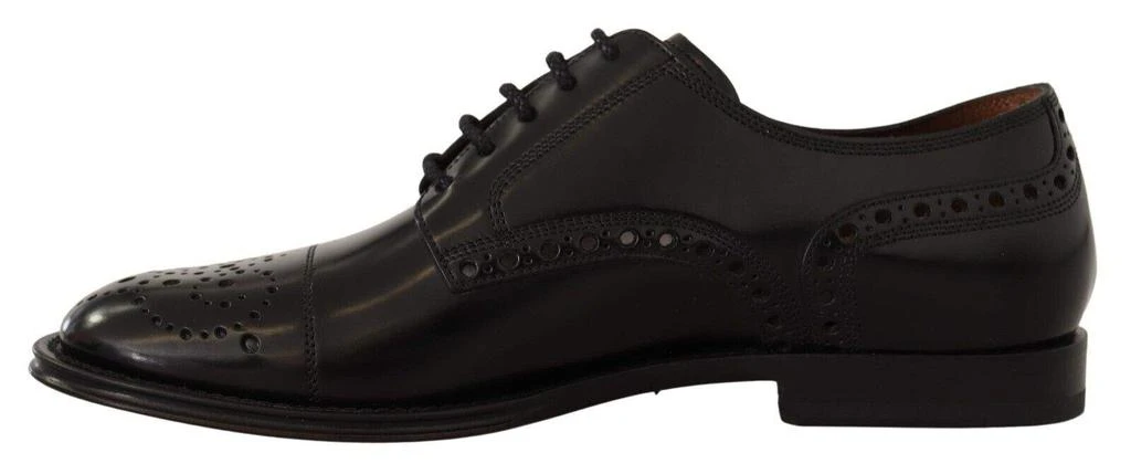 商品Dolce & Gabbana|Dolce & Gabbana Black Leather Wingtip  Formal Derby Shoes,价格¥3649,第5张图片详细描述