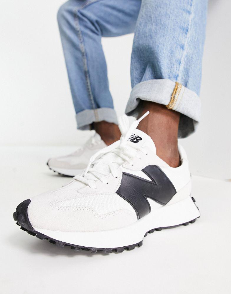 New Balance 327 trainers in white and black商品第1张图片规格展示