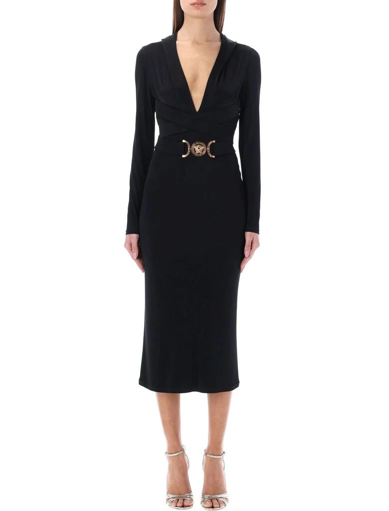 商品Versace|Versace Medusa Biggie Hooded Midi Dress,价格¥11237,第1张图片