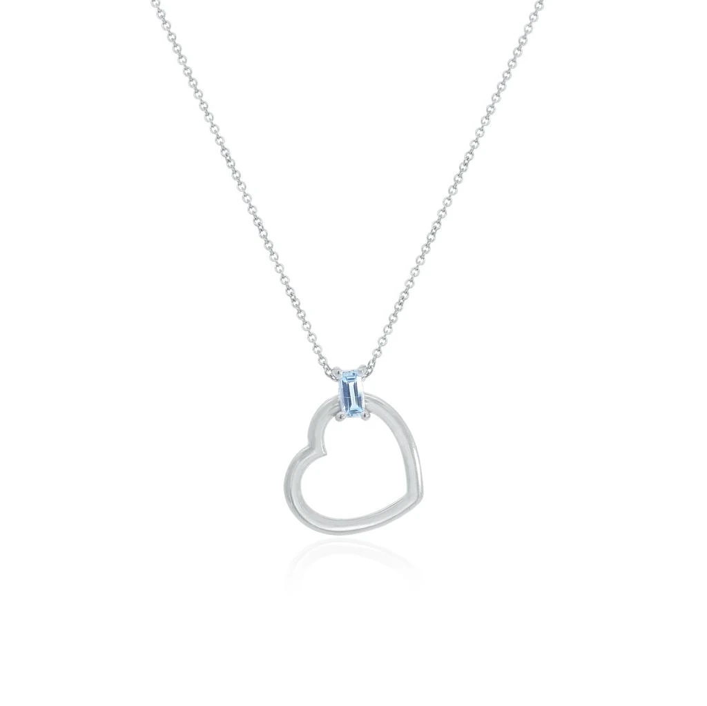 商品The Lovery|Baguette Blue Topaz Open Heart Necklace,价格¥3720,第1张图片