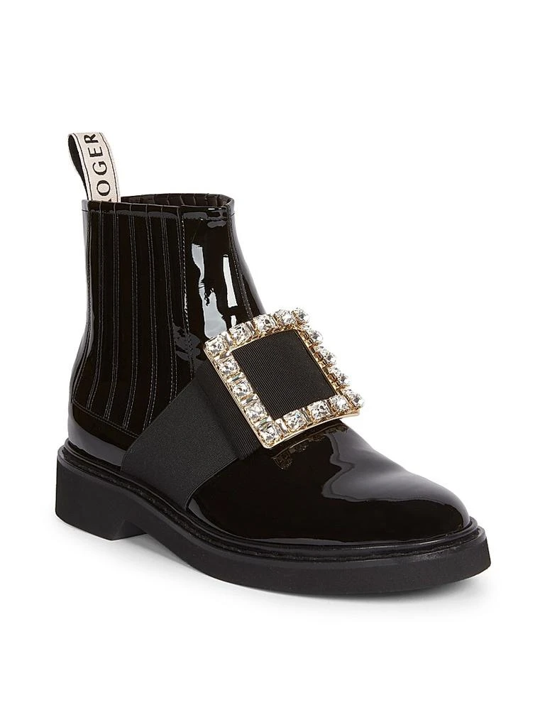 商品Roger Vivier|Viv Rangers Strass Patent Leather Chelsea Boots,价格¥15034,第2张图片详细描述