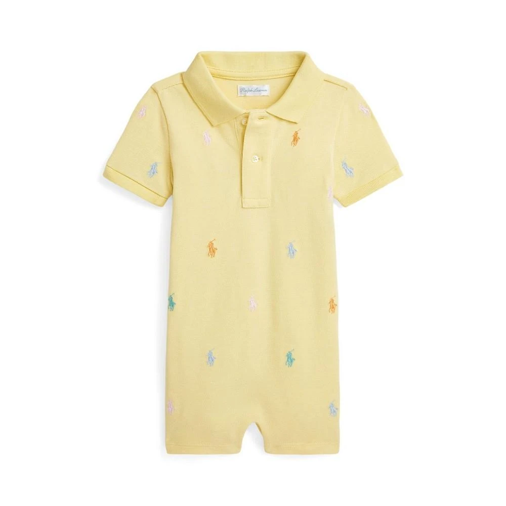 商品Ralph Lauren|Baby Boys Polo Pony Cotton Mesh Polo Shortall,价格¥137,第1张图片