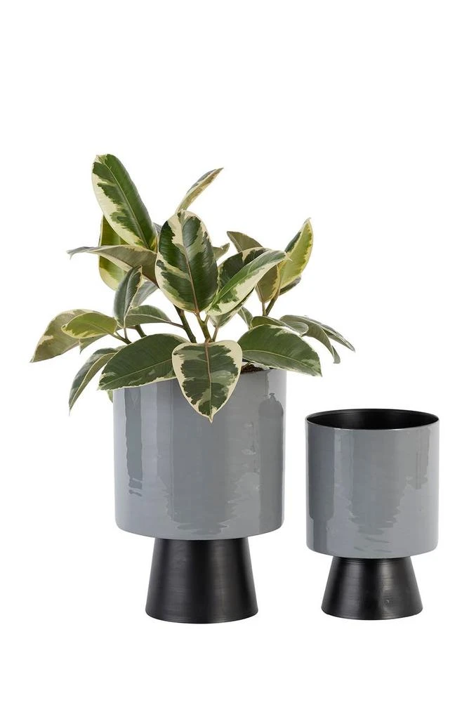 商品VIVIAN LUNE HOME|Gray Metal Modern Planter - Set of 2,价格¥603,第1张图片