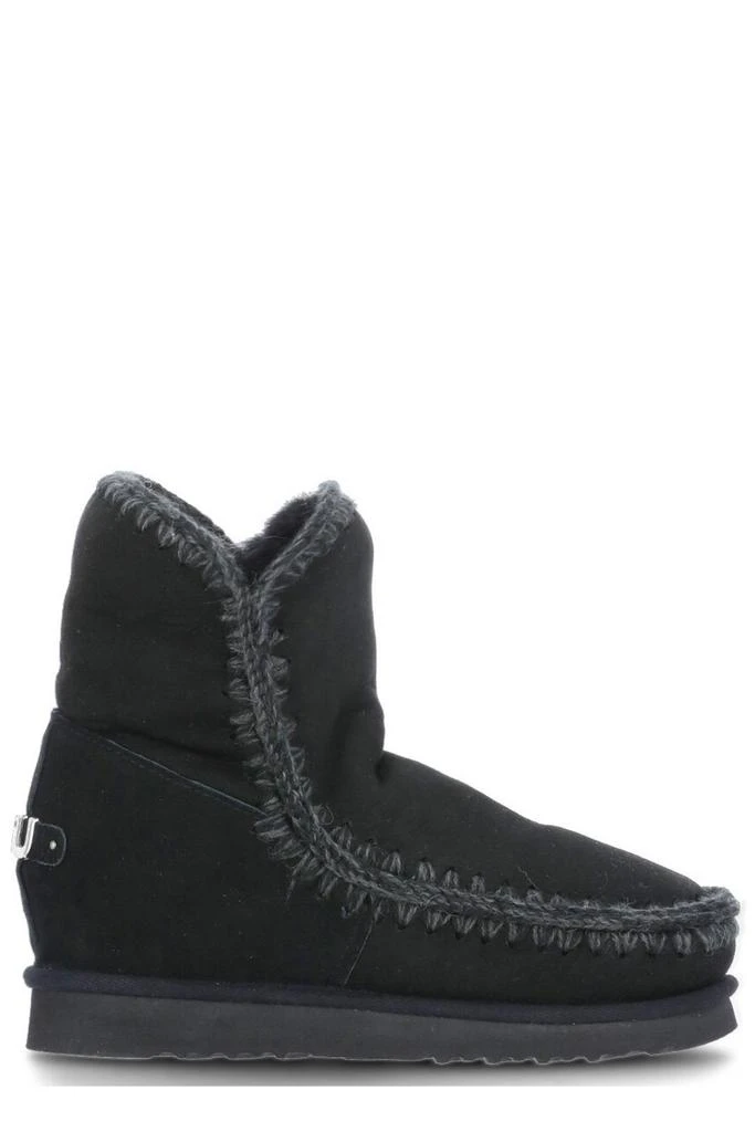 商品Mou|Mou Logo Plaque Stitch-Trim Wedge Boots,价格¥1552,第1张图片