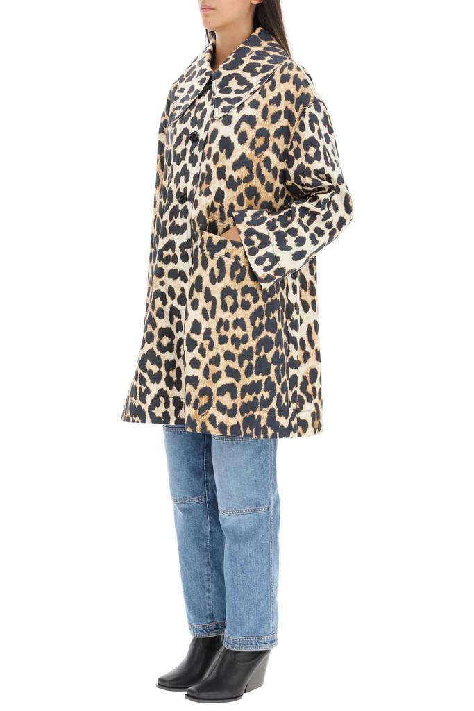 Ganni Oversized Jacket In Leopard Print Canvas商品第4张图片规格展示