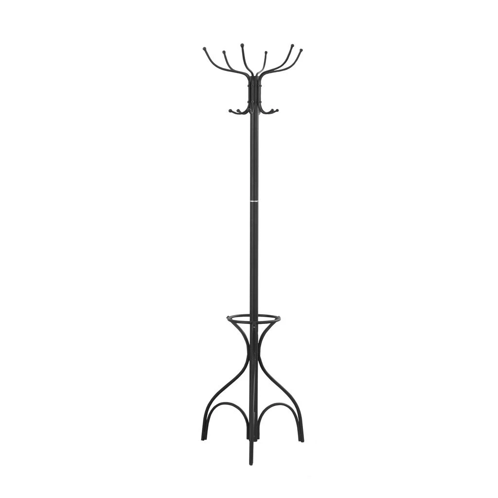 商品Homezia|18" X 18" X 70" Black  Metal  Coat Rack,价格¥713,第1张图片