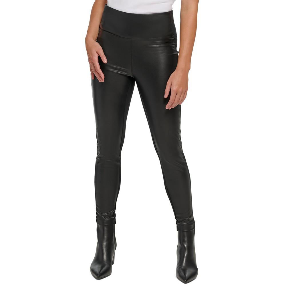 Faux Leather Front Leggings商品第2张图片规格展示