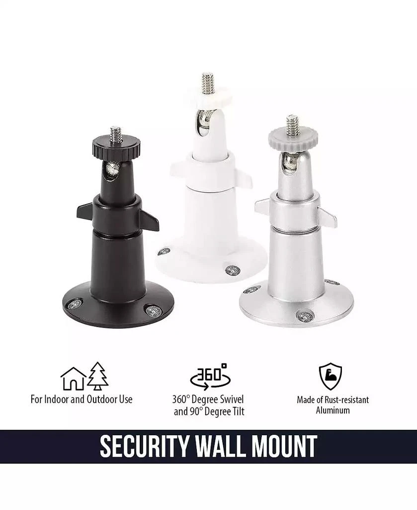 商品Wasserstein|Adjustable Indoor and Outdoor Security Metal Wall Mount for Arlo Pro, Pro 2, Pro 3, Pro 4, Pro 5s, Ultra, Ultra 2 Cameras (3 Pack, White),价格¥150,第3张图片详细描述
