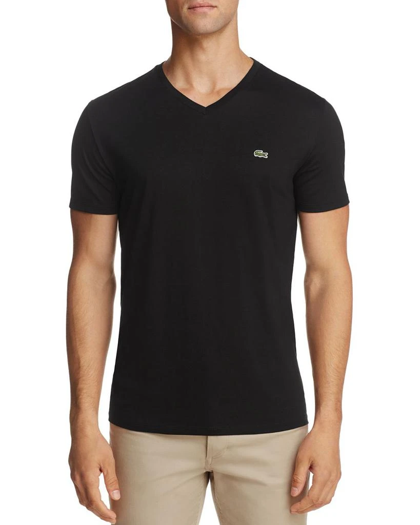 商品Lacoste|V-Neck Pima Cotton Tee,价格¥447,第1张图片详细描述