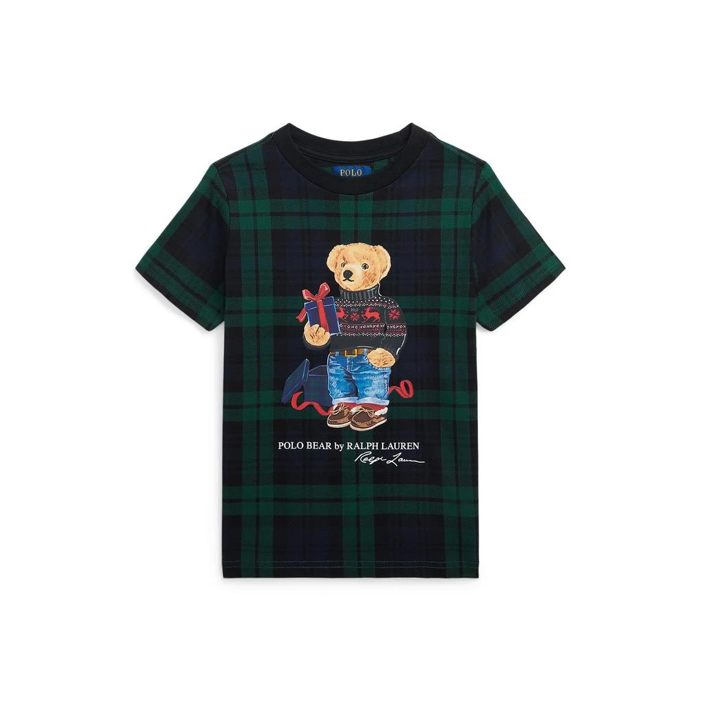 商品Ralph Lauren|Polo Bear Plaid Cotton Jersey Tee (Toddler/Little Kids),价格¥259,第1张图片