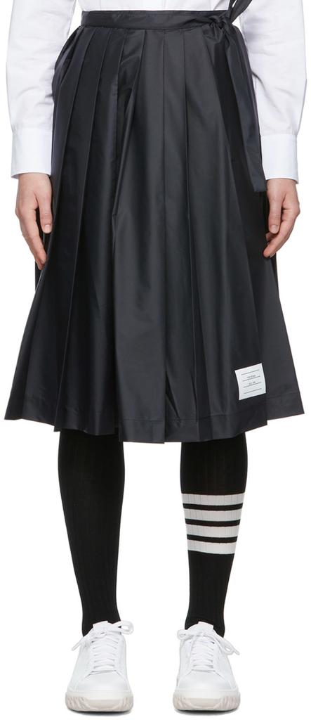 Navy Nylon Midi Skirt商品第1张图片规格展示