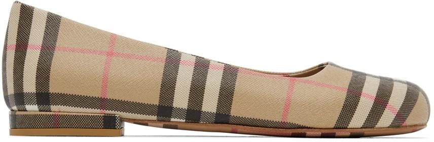 商品Burberry|Beige Vintage Check Ballerina Flats,价格¥2585,第1张图片