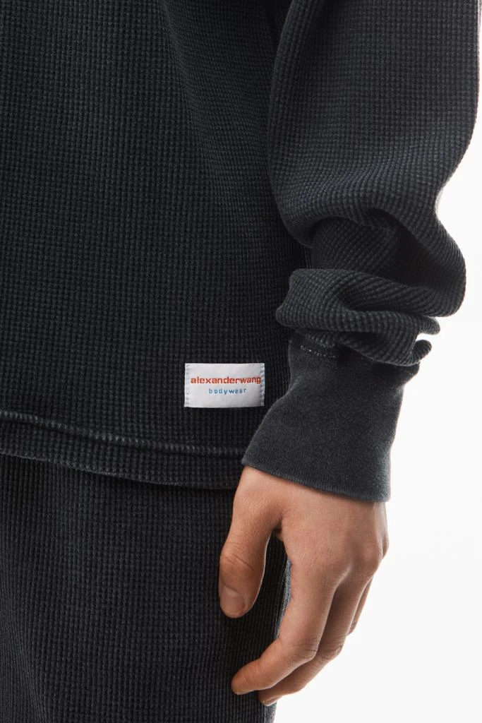 商品Alexander Wang|long-sleeve tee in waffle-knit cotton stretch,价格¥372,第5张图片详细描述