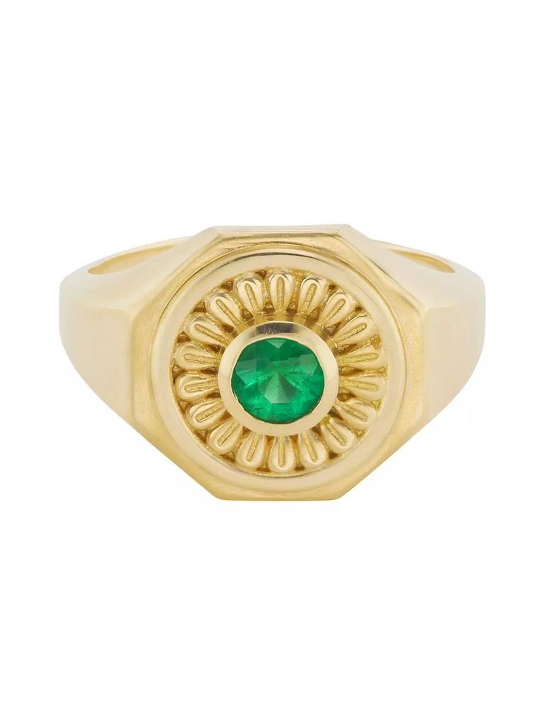 商品Orly Marcel|Mandala 18K Yellow Gold & Emerald Octagonal Signet Ring,价格¥36234,第1张图片