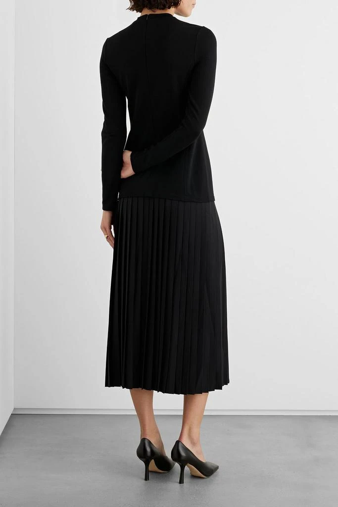 商品IRIS & INK|Ava jersey-paneled pleated twill midi dress,价格¥668,第3张图片详细描述