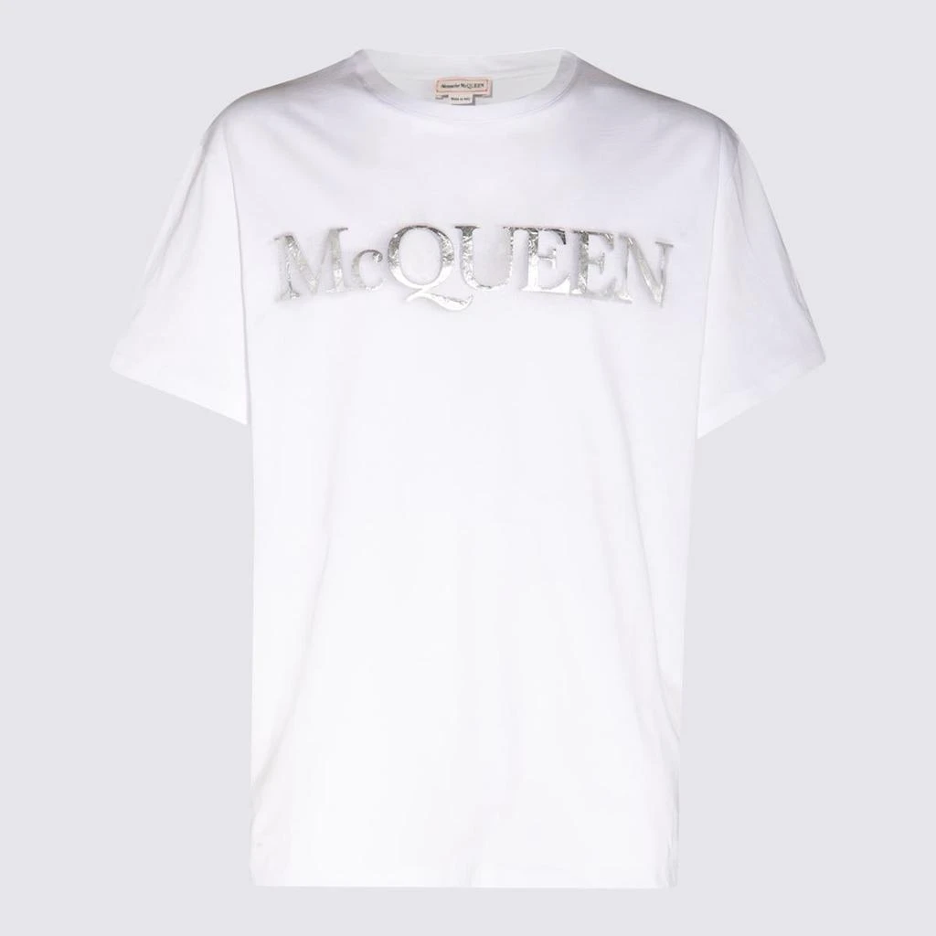 商品Alexander McQueen|ALEXANDER MCQUEEN WHITE COTTON LOGO T-SHIRT,价格¥1251,第1张图片