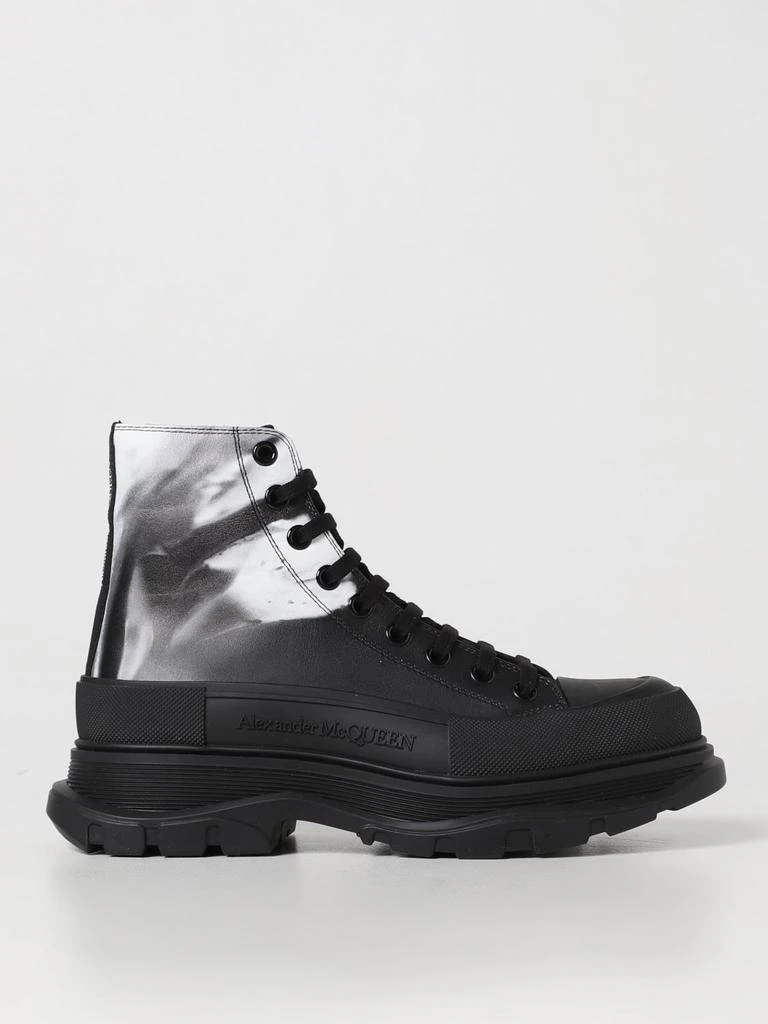 商品Alexander McQueen|Alexander McQueen Tread ankle boots in leather,价格¥5053,第1张图片