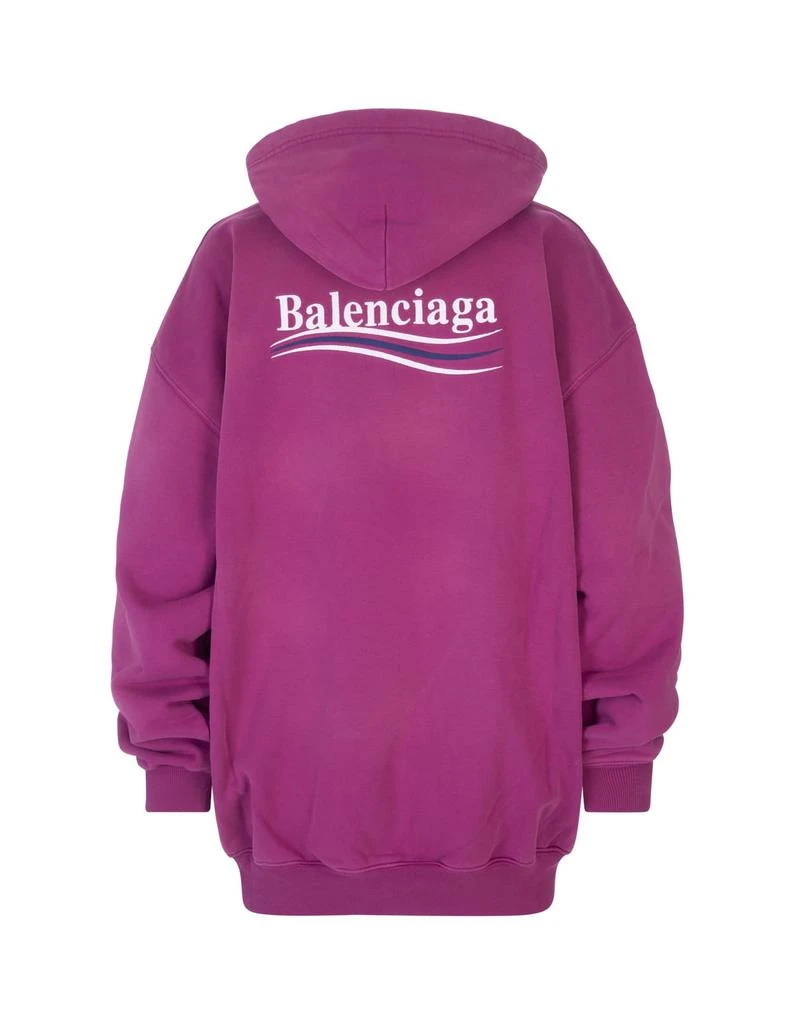 商品Balenciaga|Balenciaga Woman Magenta Political Campaign Medium Fit Hoodie,价格¥5513,第2张图片详细描述